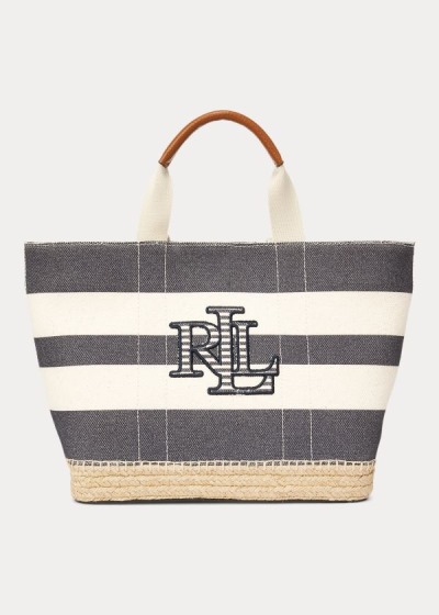 Sacolas Ralph Lauren Striped Lona Small Mulher 69048-KHPM